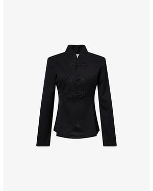 Pretty Lavish Hollyn Knot Stretch-Woven Jacket - Black