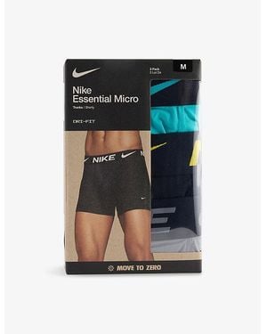 Nike Essentials Micro Dri-Fit Pack-Of-Three Stretch-Woven Trunks - Multicolour