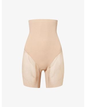 Skims Power Mesh Core Sculpt High-Rise Stretch-Woven Shorts - Natural