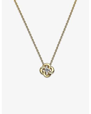 Shaun Leane Entwined Petal 18Ct- And 0.10Ct Diamond Necklace - Metallic