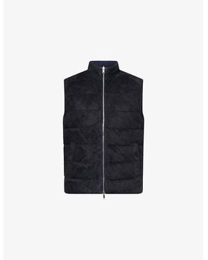 Eleventy Reversible Sleeveless Cable-Knit Gilet - Blue