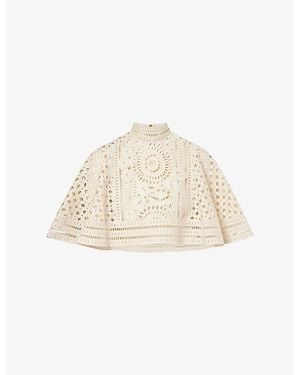 Zimmermann Indra Embroidered Cotton Cape - Natural