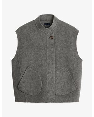 Soeur Adeline Boxy Wool-Blend Gilet - Grey