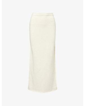 Dissh Paige Wool Knit Midi Skirt - White