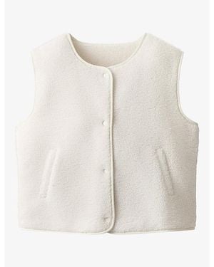 The White Company Round-Neck Relaxed-Fit Borg Gilet - White
