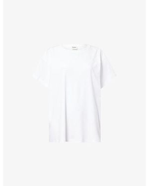 KHAITE Winsley Crew-Neck Cotton T-Shirt - White