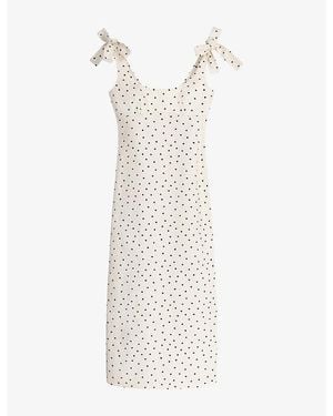 OMNES Morgane Polka Dot Cotton Midi Dress - White