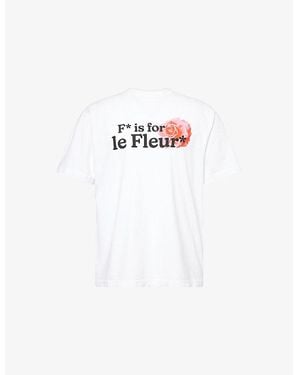 GOLF le FLEUR Flower-Print Short-Sleeves Cotton-Jersey T-Shirt - White