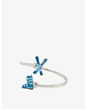 Poubel Skis + Ski Boot Sterling- Enamelled Bangle - White