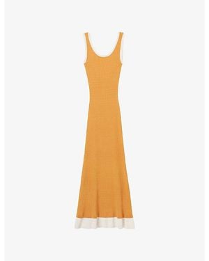 Claudie Pierlot Sleeveless Round-Neck Knitted Midi Dress - Metallic