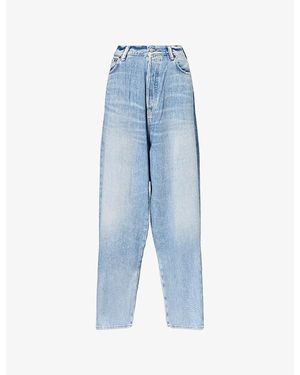 Acne Studios Wide-Leg Crystal-Embellished Jeans - Blue
