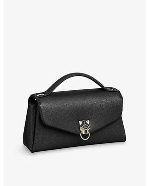 Cartier Panthère Graphique De Nano Leather Top-Handle Bag - Black