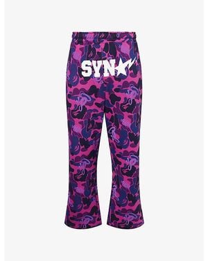 A Bathing Ape Bape X Spotify X Syna Camouflage-Print Cotton-Blend Jogging Bottoms - Purple