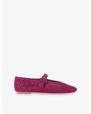 Kurt Geiger Mayfair Gem Suede Ballet Flats - Purple