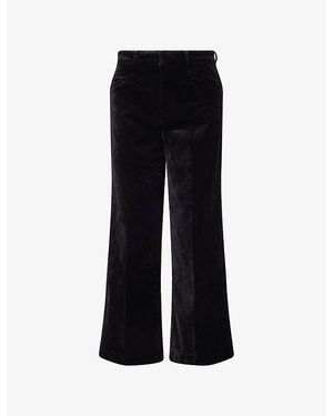 PAIGE Anessa Wide-Leg Stretch-Cotton Blend Trousers - Black