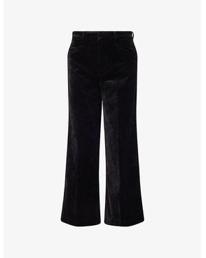 PAIGE Anessa Wide-Leg Stretch-Cotton Blend Pants - Black