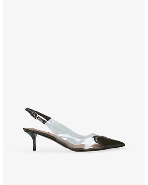 Alaïa Coeur 55 Patent-Leather And Pvc Slingback Courts - Metallic