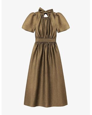 Ro&zo Seraphina Puff-Sleeve Woven Maxi Dress - Natural