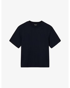 Whistles Short-Sleeved Round-Neck Cotton-Jersey T-Shirt - Blue