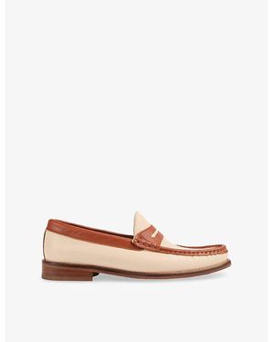 LK Bennett Soloris Leather Penny Slot Loafers - Brown