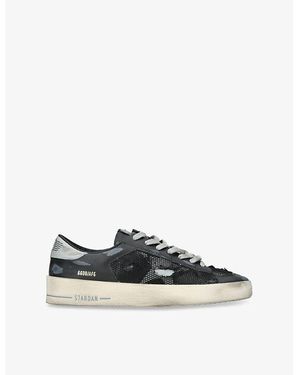 Golden Goose Stardan Distressed Mesh And Leather Low-Top Trainers - Multicolour