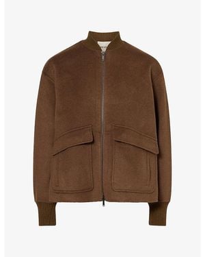 ME+EM Varsity Swing Wool-Blend Jacket - Brown
