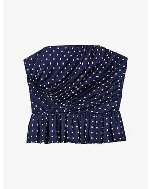 Maje Polka-Dot Sleeveless Woven Top - Blue