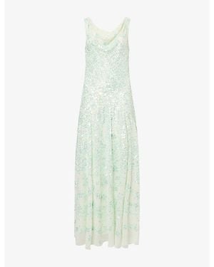 Needle & Thread Freya Georgette Sequin-Embellished Gown - Green