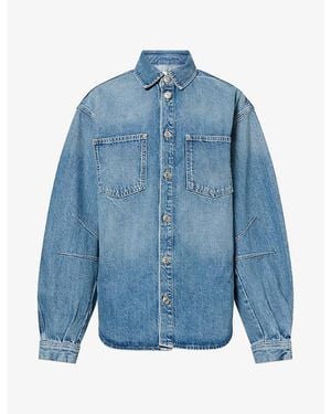 Samsøe & Samsøe Saharp Oversized-Fit Denim Shirt - Blue