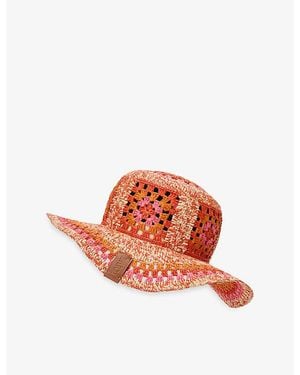 Loewe X Paula's Ibiza Crochet Raffia Fisherman Hat - Red