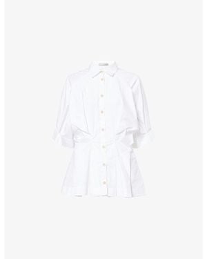 Palmer//Harding Vessel Cinched Stretch-Cotton Shirt - White