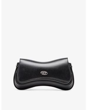 DIESEL Play Leather Clutch Bag - Black