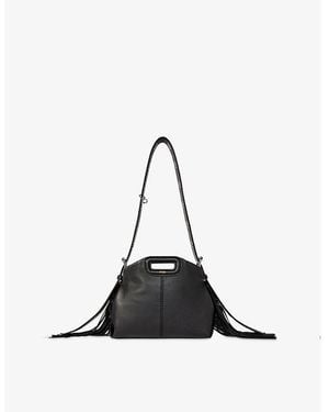 Maje Miss M Mini Leather Shoulder Bag - Black