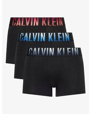 Calvin Klein Intense Power Ombre Pack Of Three Stretch-Cotton Trunks - Blue