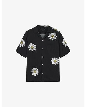 AllSaints Petal Graphic-Print Woven Shirt - Black