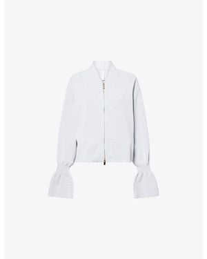 CFCL Milan Marie Zipped Knitted Blouson Jacket - White