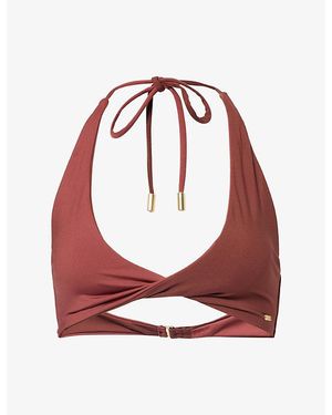 WE Are Tala Contrast Twist Bikini Top - Red