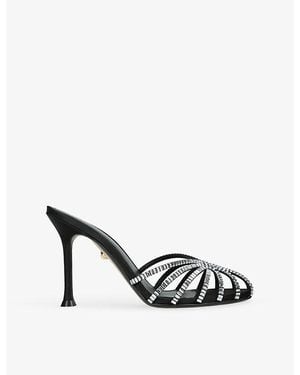 ALEVI Soraya 95 Crystal-Embellished Satin Heeled Sandals - Black