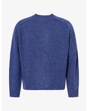 NN07 Jim Crew Neck Melange Wool-Blend Knit Jumper - Blue