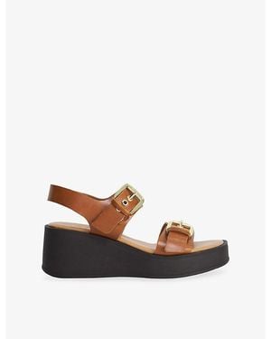 Dune Karola Leather Sandals - Brown