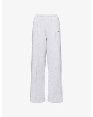 4th & Reckless Fergie Logo-Embroidered Cotton Jogging Bottoms - White
