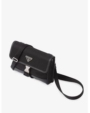 Prada Re-Nylon Buckled Nylon And Leather Phone-Holder - Black