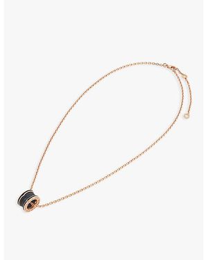 BVLGARI B.Zero1 18Ct Rose- And Ceramic Pendant Necklace - White