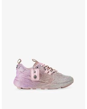 Kurt Geiger Kurt Crystal Woven Trainers - Pink