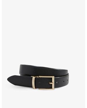 Reiss Ricky Reversible Leather Belt - Black
