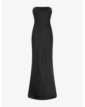 OMNES Amdra Strapless Satin Maxi Dress - Black