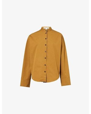 Alaïa Button-Through Layered Cotton Shirt - Yellow