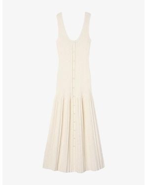 Sandro Scoop-Neck Ribbed Knitted Maxi Dress - White