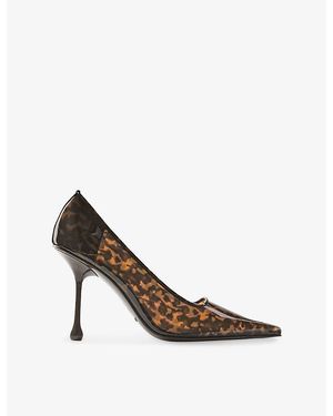 Jimmy Choo Ixia 95 Tortoiseshell Patent Heels - White