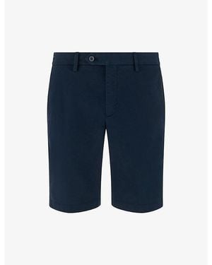 BOGGI Straight-Leg Regular-Fit Stretch-Cotton Bermuda Shorts - Blue